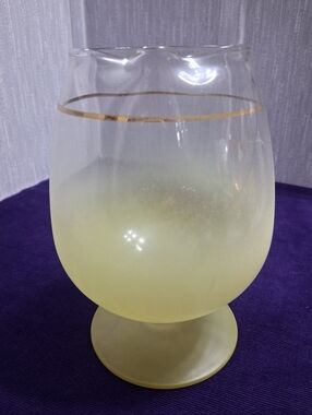 Vintage Blendo Cocktail Snifter Pitcher Yellow With Gold Band MCM